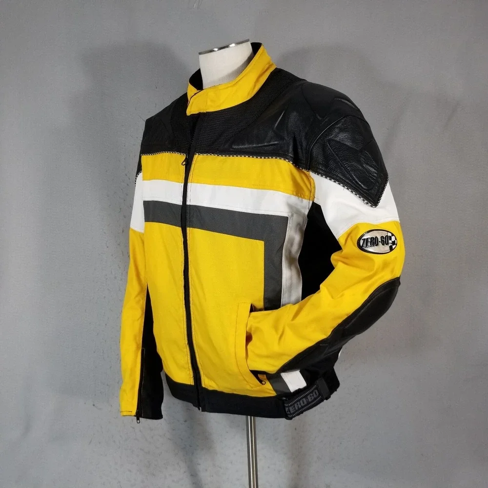 Zero-60 Flash Yellow/Black Textile/Leather Motorcycle Jacket Men's Sizes MD - XL